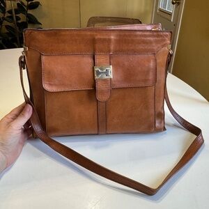 Vintage 70s/80s leather purse, Mino Canada, zipped shoulder bag, minor wear